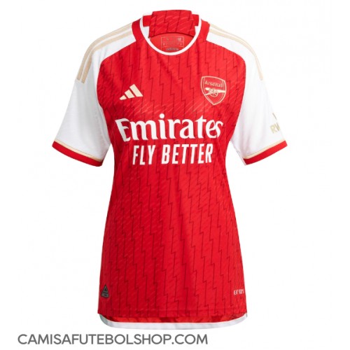 Camisa de time de futebol Arsenal Replicas 1º Equipamento Feminina 2023-24 Manga Curta